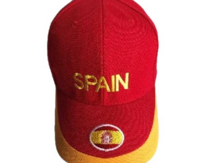 Spain Spanish Espana Flag Embroidered Baseball Cap Hat Chapeau Casquette