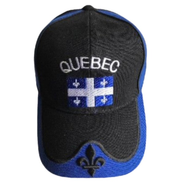 Quebec Flag Canada Fleur De Lys Hat Cap Baseball Black Chapeau Casquette