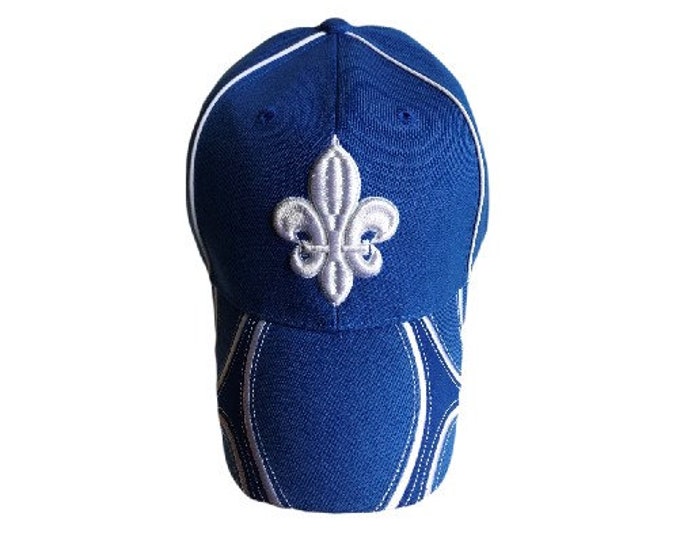 Quebec Canada Fleur De Lys Hat Cap Baseball Blue St. Jean