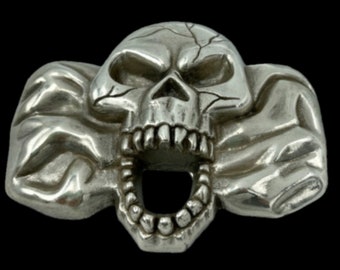 Skull Head Evil Grim Reaper Gothic Goth Belt Buckle