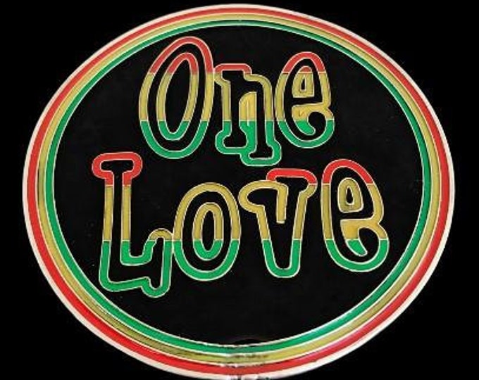 Belt Buckle One Love Peace Jamaican Music Reggae Rasta Jamaica Belts Buckles