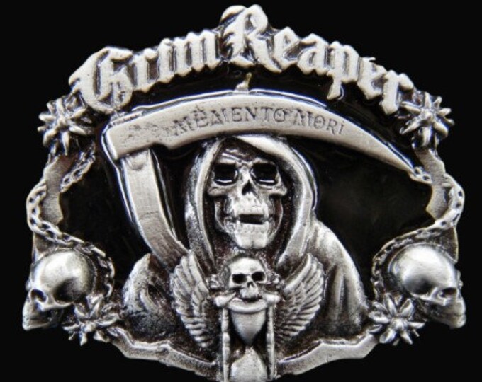 Grim Reaper Skull Belt Buckle Reapers Skulls Skeletons Cool Gothic Belts Buckles