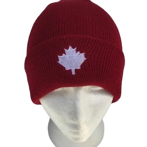 Canada Canadian Flag White Maple Leaf Red Unisex Ski Hat Beanie Hats Chapeau