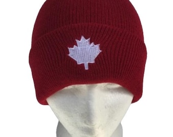 Canada Canadian Flag White Maple Leaf Red Unisex Ski Hat Beanie Hats Chapeau