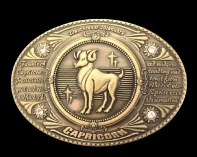 Capricorn Horoscope Zodiac Sign Belt Buckle