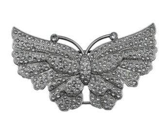 Rhinestone Butterfly Belt Buckle Women's Wide Buckles Belts