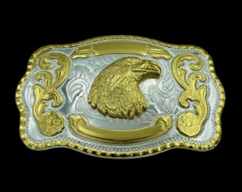 Belt Buckle Golden Eagle American Wild Eagles Head Big Belts & Buckles