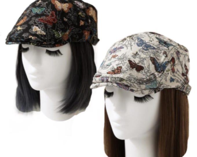 Unisex Denim Newsboy Butterfly Print Summer Cabbie Women's Hat
