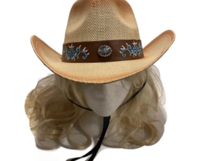 Quality Western Fashion Cowgirl Cowboy Straw Hat Embroidered Wide Brim Unisex