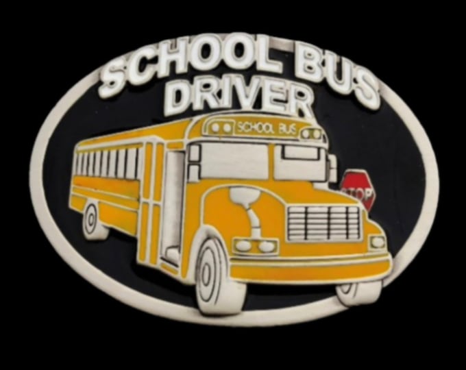 School Bus Driver Belt Buckle Yellow Buses Work Professions Buckles Belts