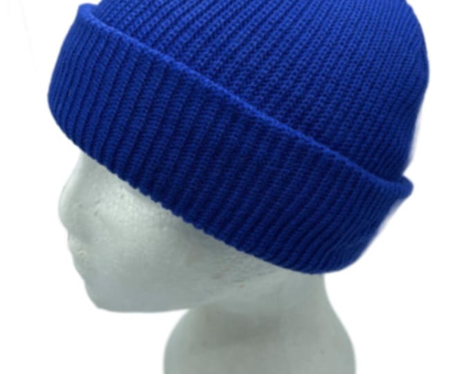 Ribbed Beanie Knit Ski Cap Skull Hat Warm Solid Color Winter Cuff Blank