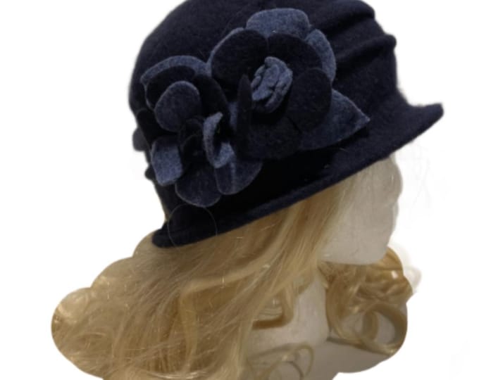 Women's Vintage Gatsby Style Wool Bucket Cloche Winter Fashion Hat