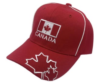Red Canada Canadian Maple Leaf Embroidered Baseball Cap Hats