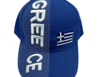 Greek Greece Embroidered Baseball Cap International Hat One Size Fits All
