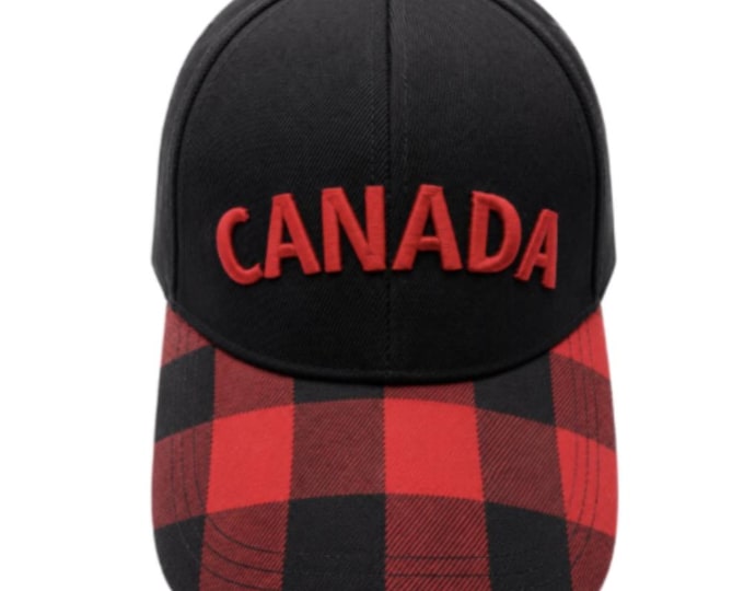 Canada Mapleleaf Plaid Baseball Cap Plaid Flannel Hat Caps One Size Fits All!