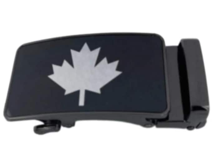 Belt Buckle Canada Flag Black White Self Locking Buckles