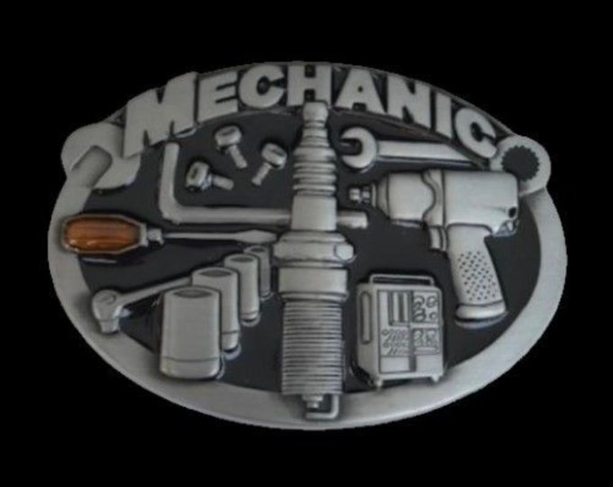 Mechanic Belt Buckle Car Garage Motor Vehicle Mechanics Profession Belts Buckles