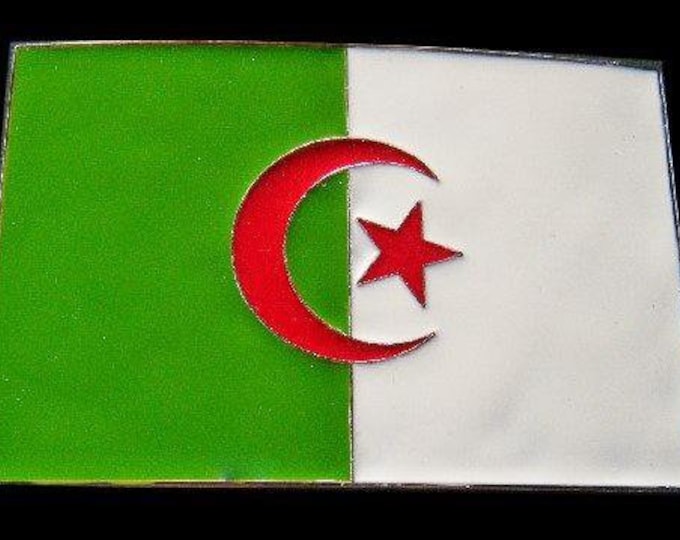 Belt Buckle Algerian Flag Drapeau Algerien Boucle De Ceinture