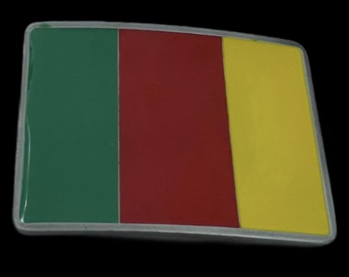Cameroun Cameroon Drapeau Flag Unisex Big Belt Buckle Buckles Boucle de Ceinture