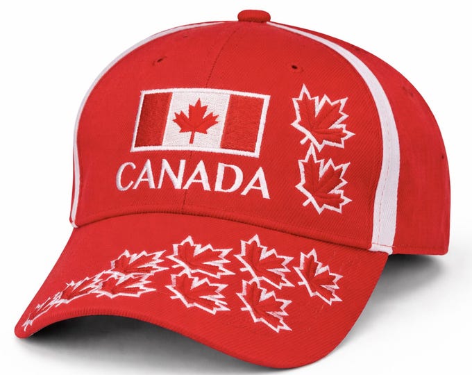 Red Canada Flag Baseball Ball Hat Cap Maple Leaves Casquette