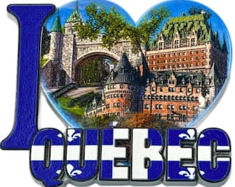 Magnetic I Love Quebec City Scenic  Fridge Souvenir