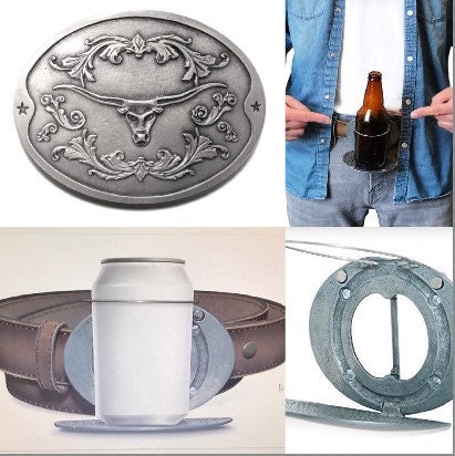 Belt Buckle Texas Longhorn Beverage Holder Etsy Canada