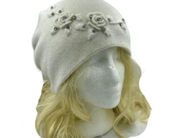 Fashion Winter Beanie Hat Rhinestone Bling Cuff Knit Ski Cap