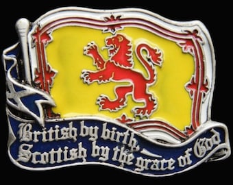Scotland England UK Britain British By Birth Scottish By The Grace Of God Belt Buckle Buckles