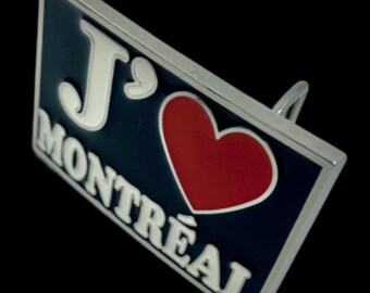 Red Heart J'aime Love Montreal French Quebecois Quebec Canada Belt Buckle Buckles