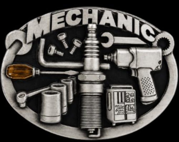 Mechanic Belt Buckle Car Garage Motor Vehicle Mechanics Profession Belts Buckles