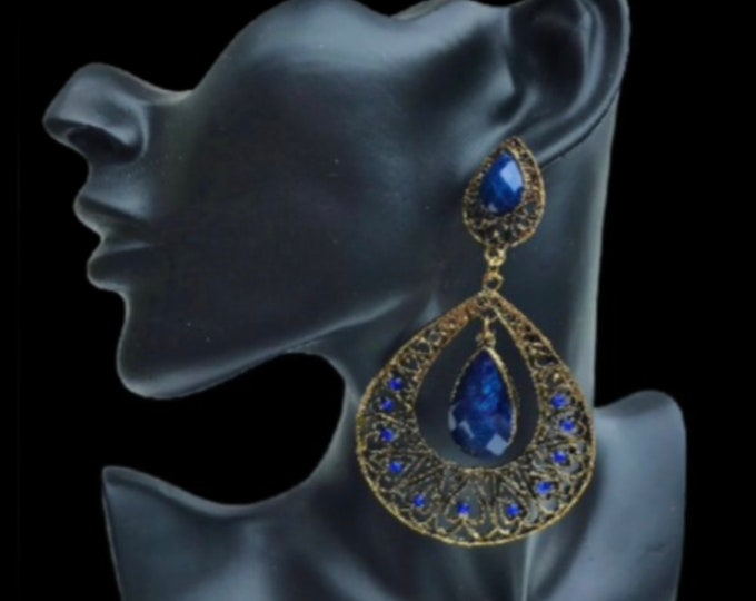 Blue Fashion Dangle Woman Ladies Gypsy Style Earrings Jewelry Boucle D'oreille