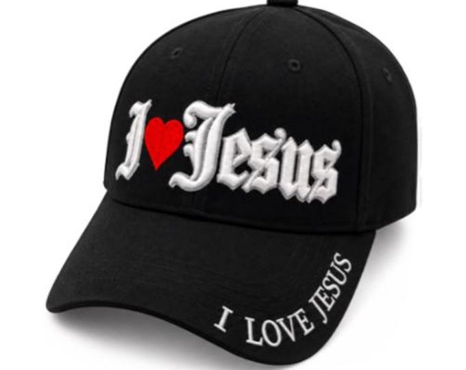 I Love Jesus Adjustable One Size Fits All Baseball Embroidered Cap Hat