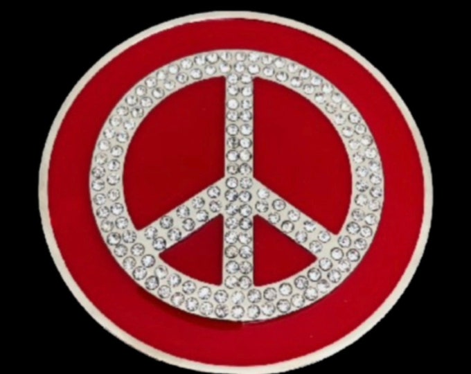 Peace Sign Belt Buckle 60s 70s Peace Love Hippie Era Buckles Belts