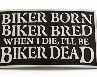 Belt Buckle Biker Born Bred Dead Motorcycle Biker's Belts Buckles