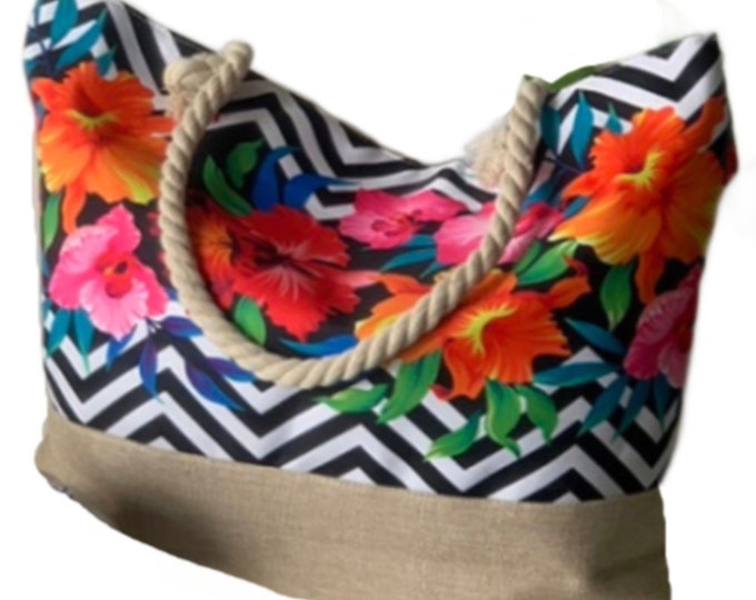 Large Capacity Zipper Handbag Shopping Travel Tote Shoulder Beach Bag