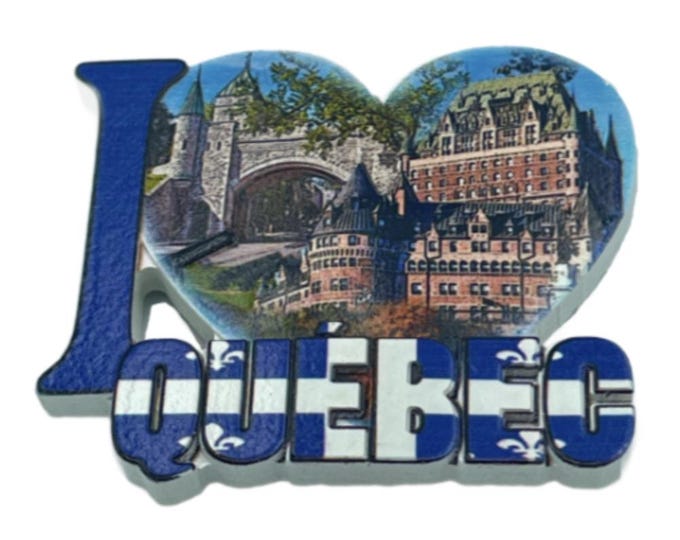 Magnetic I Love Quebec City Scenic  Fridge Souvenir