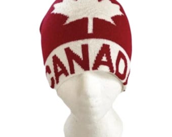 Canada Canadian Flag White Maple Leaf Red Unisex Ski Hat Beanie Hats Tuque