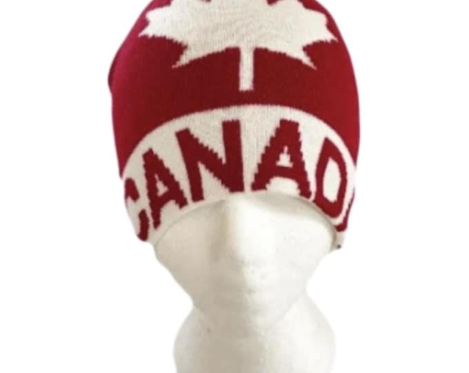 Canada Canadian Flag White Maple Leaf Red Unisex Ski Hat Beanie Hats Tuque