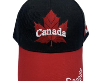 Black Canada Canadian Maple Leaf Embroidered Baseball Cap Hats