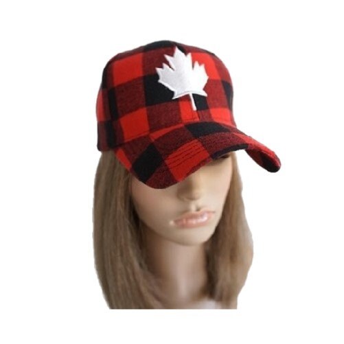 Canada Mapleleaf Plaid Baseball Cap 