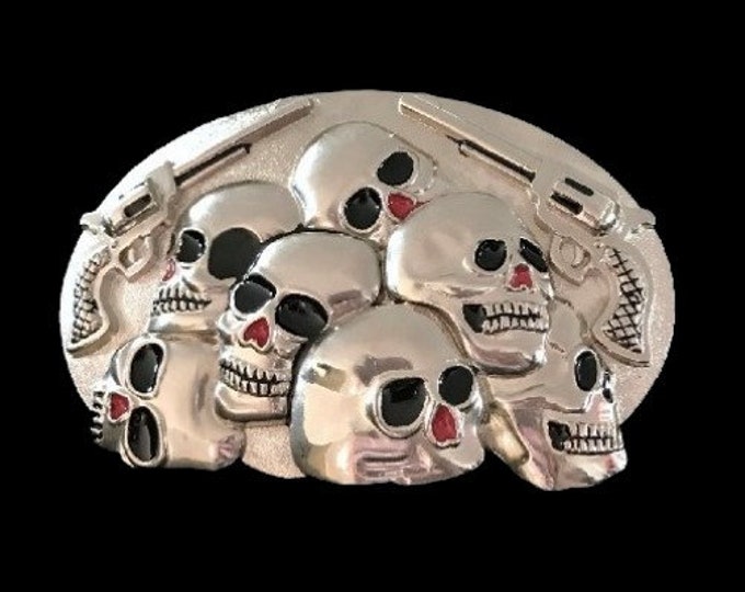 Skull Belt Buckle Skulls Guns Halloween Party Costume Buckles Belts