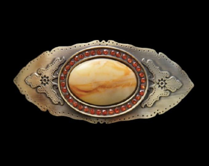 Jewelled Cats Cat Eye Antique Brass Cool Belt Buckle