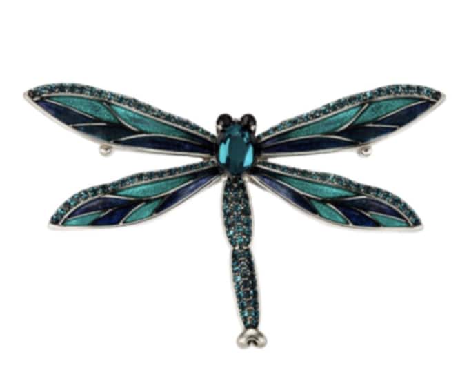 Dragonfly Pin Brooch Vintage Style Women Fashion Jewelry Large & Sparkly