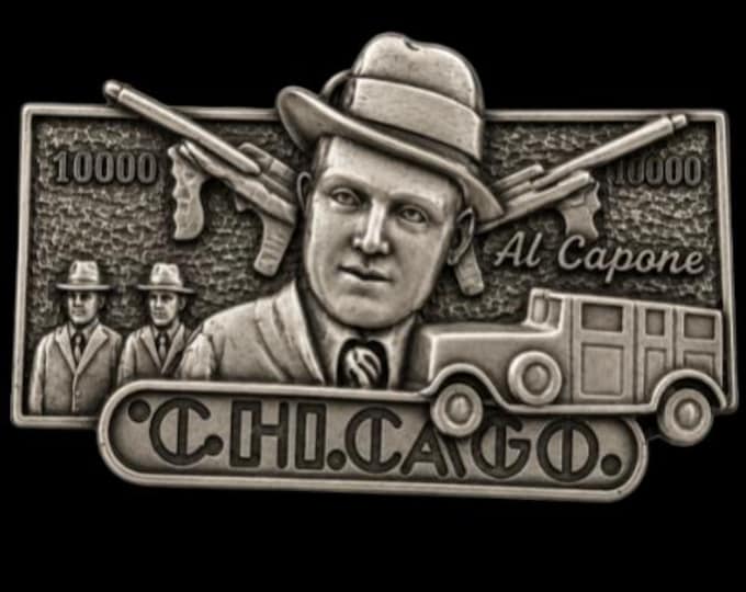 Belt Buckle Al Capone Chicago Mafia Crime Boss Godfather Gangster Belts Buckles