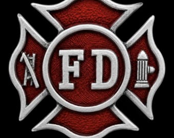 Fire Dept. Fireman F.D Fire Fighters Sign Belt Buckle