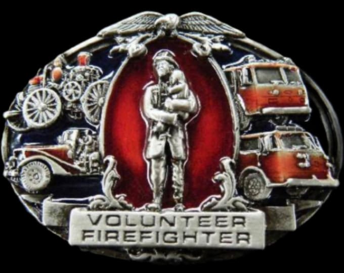 Volunteer Firefighter Fireman Car Truck Belt Buckle