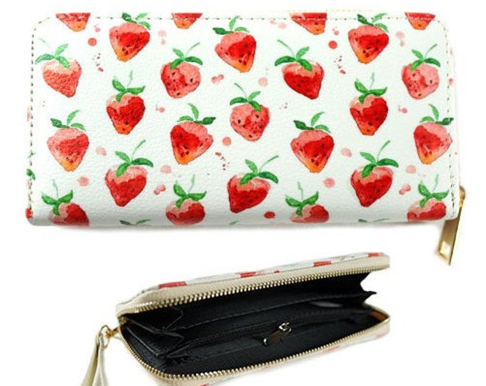 Strawberry Strawberries Fruit Fashion Women's Zipper Clutch Wallet