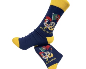 Portugal Souvenir Portuguese Galo de Barcelos Print Socks Unisex Gifts