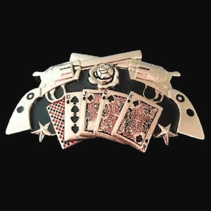 Poker Cards Belt Buckle Gambler Colt Card Game Old Western Belts Buckles