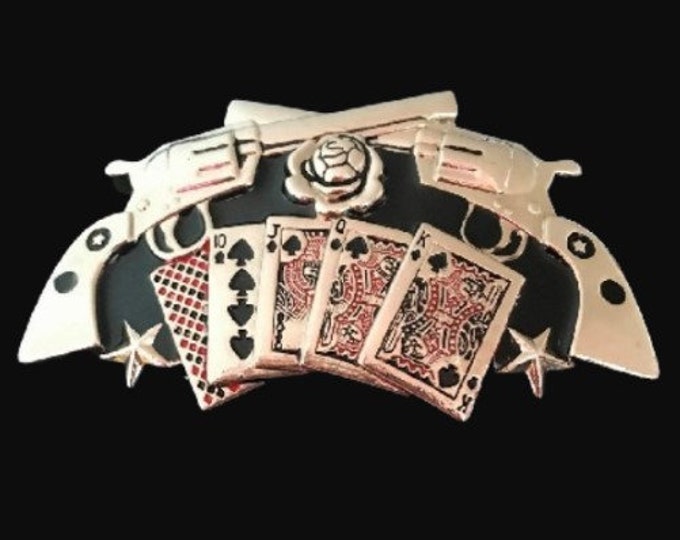 Poker Cards Belt Buckle Gambler Colt Card Game Old Western Belts Buckles